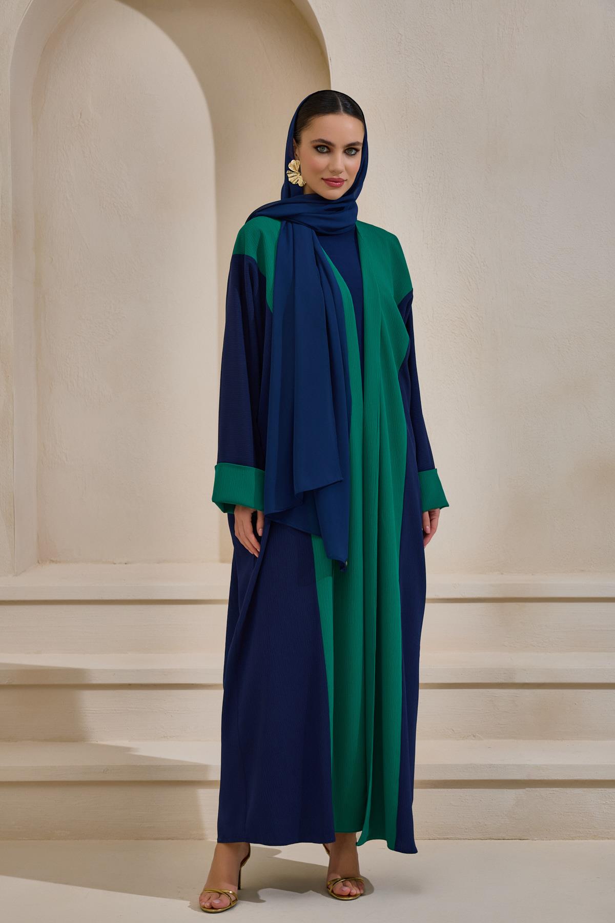 CASUAL ABAYA-NAVY BLUE GREEN