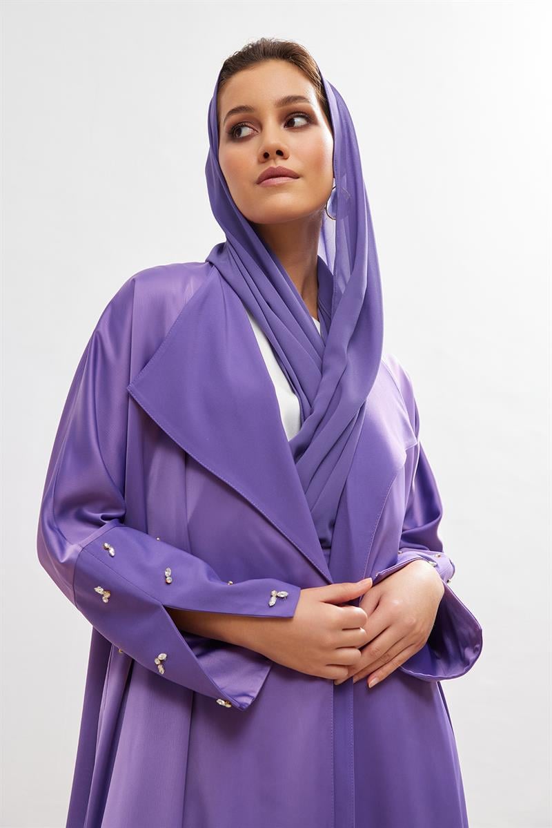 Charm Satin Abaya - LIGHT PURPLE