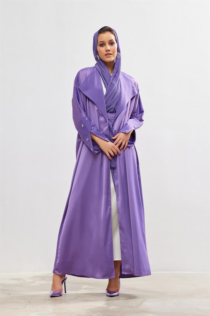 Charm Satin Abaya - LIGHT PURPLE