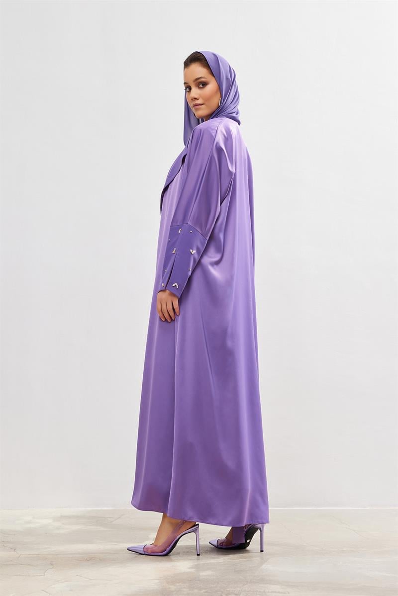 Charm Satin Abaya - LIGHT PURPLE
