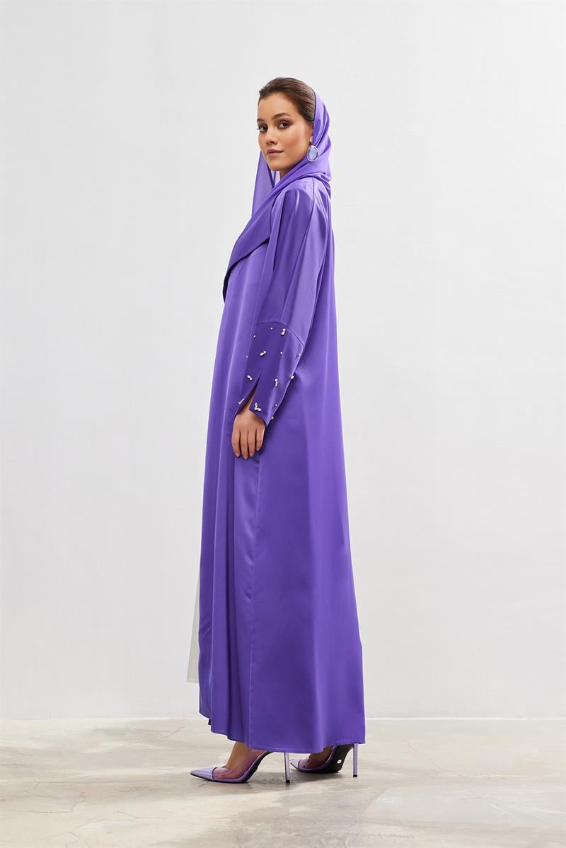 Charm Satin Abaya - PURPLE