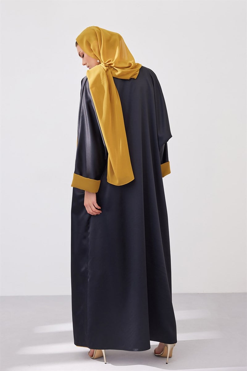 DOUBLE FACE ABAYA SET-BLACK
