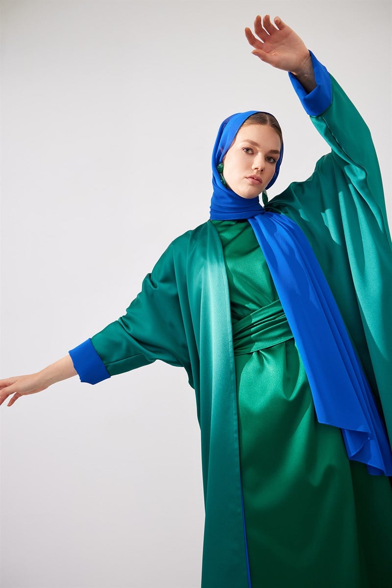 DOUBLE FACE ABAYA SET-GREEN