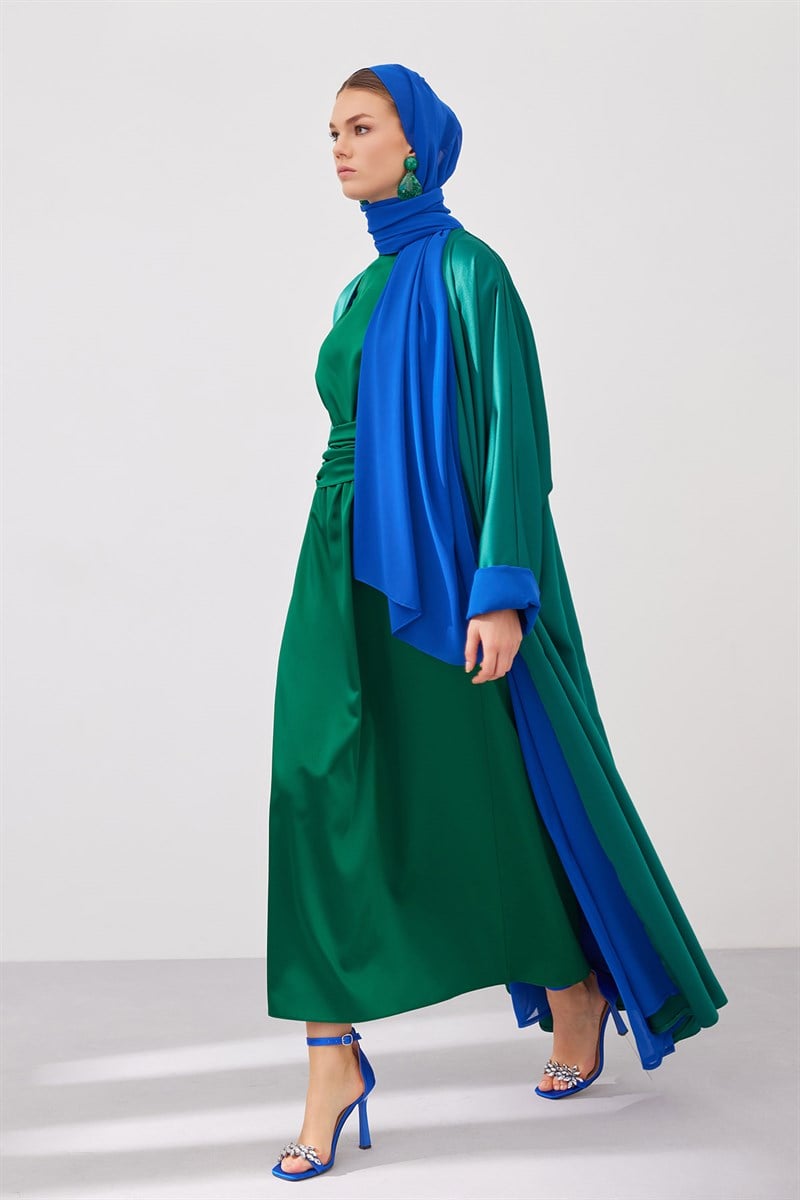 DOUBLE FACE ABAYA SET-GREEN