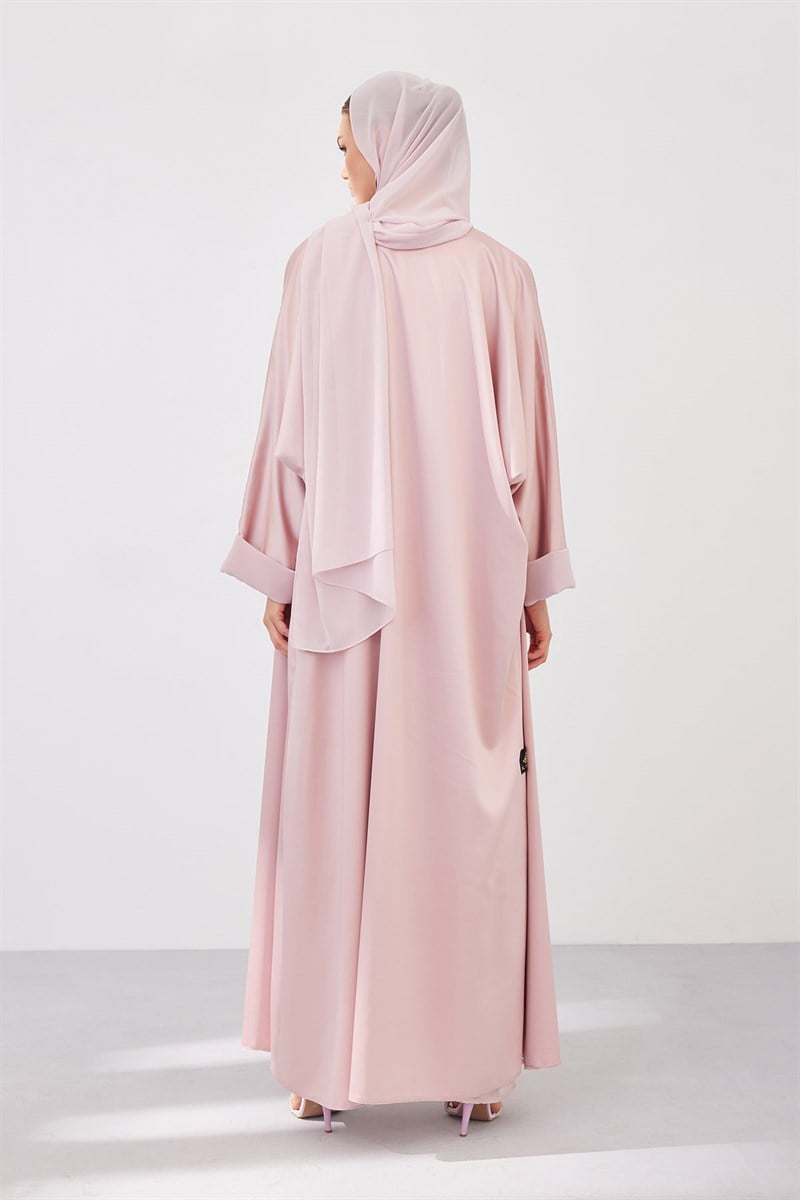 DOUBLE FACE ABAYA SET-POWDER