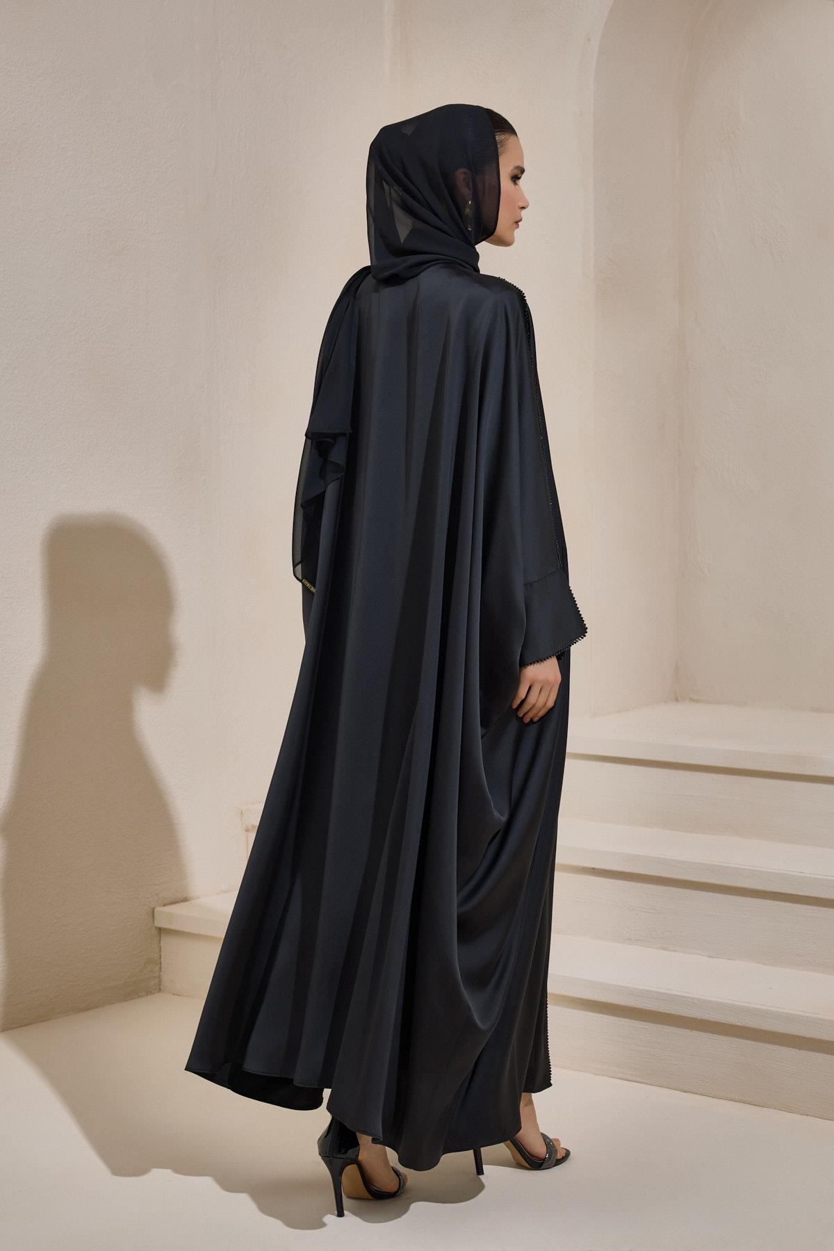 LUXURY SATIN ABAYA BLACK