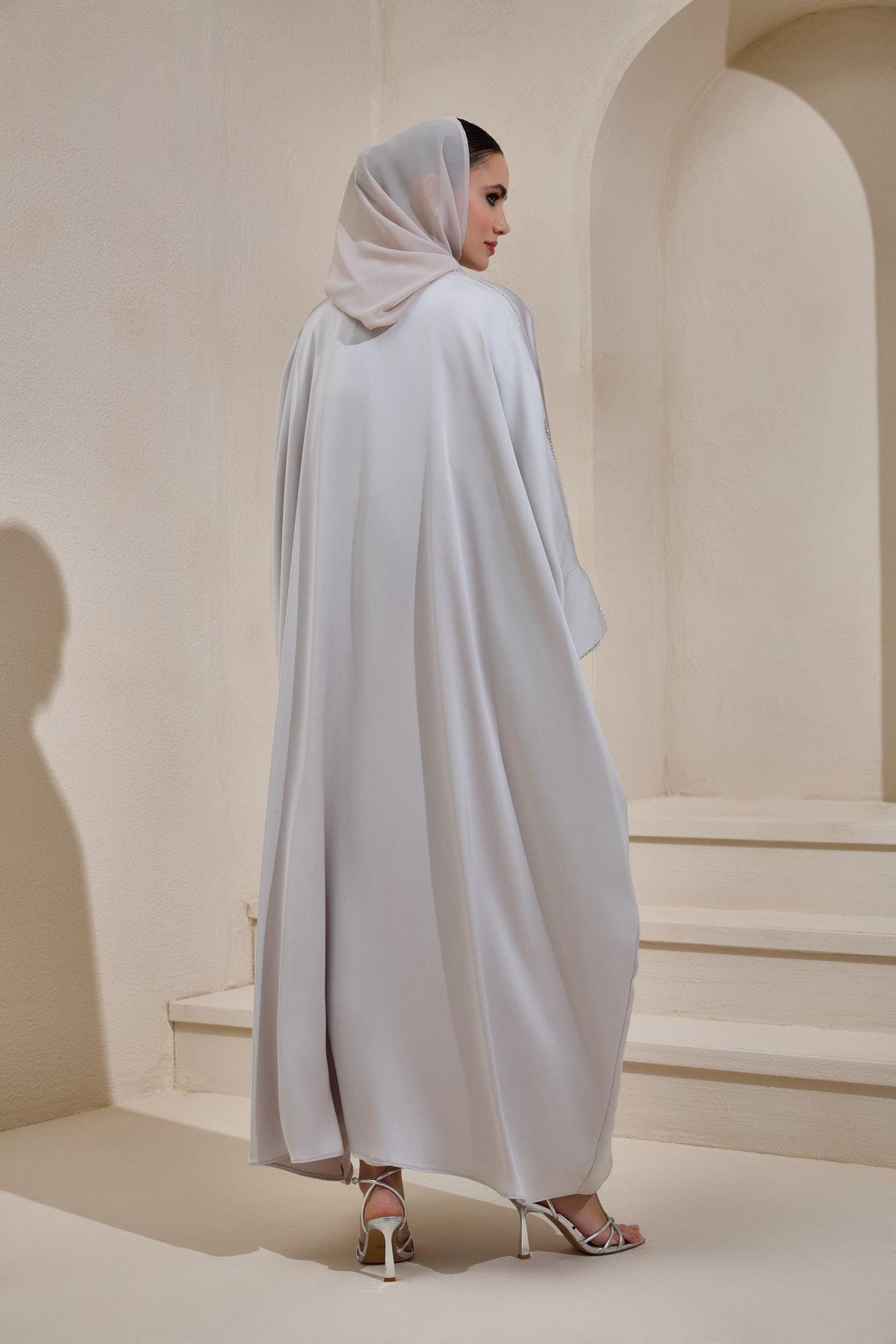 LUXURY SATIN ABAYA MINK 