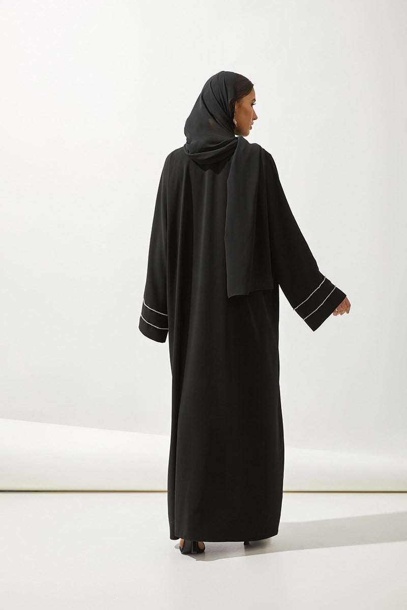 MOON LIGHT ABAYA HANDMADE-BLACK