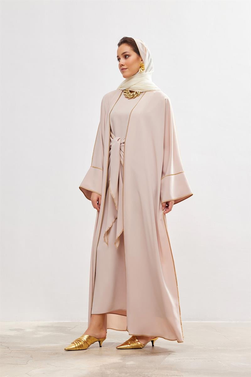 New Line Abaya Dress Set - SALMON