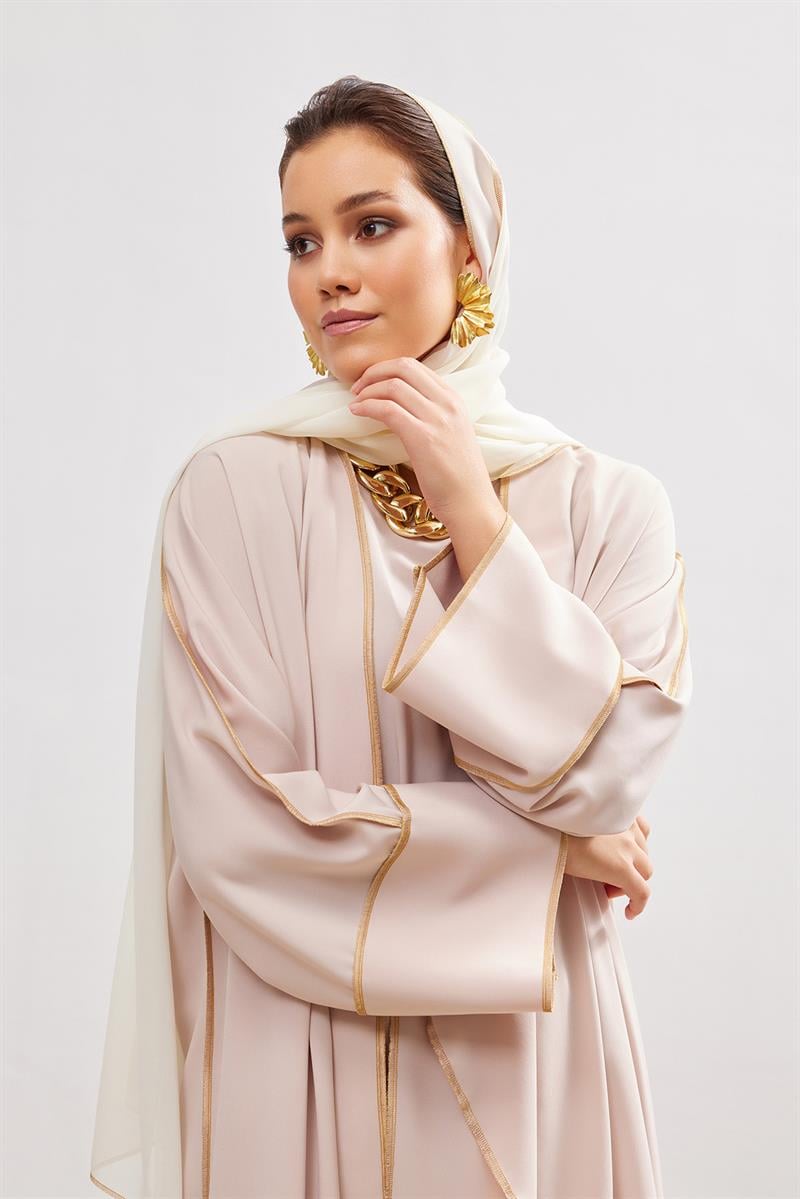 New Line Abaya Dress Set - SALMON