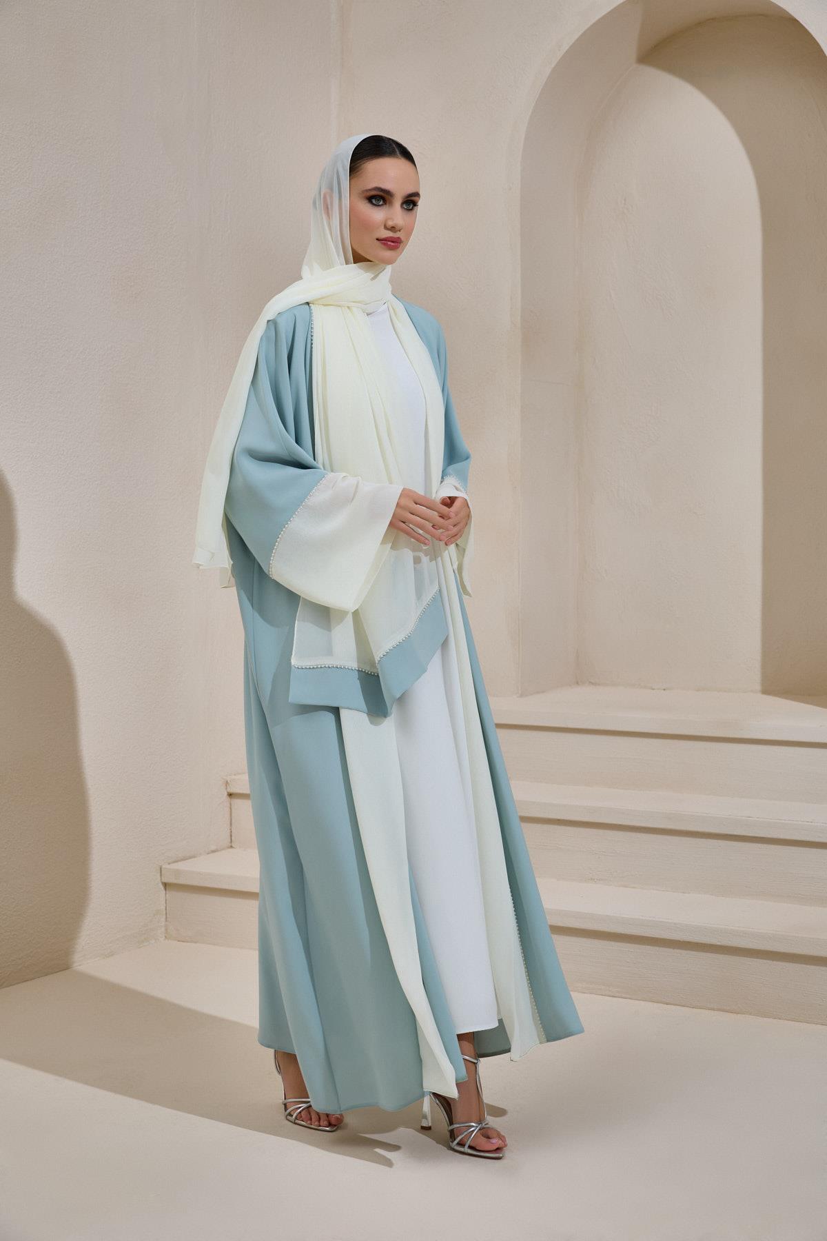 PEARL SAHRA ABAYA SET MINT GREEN