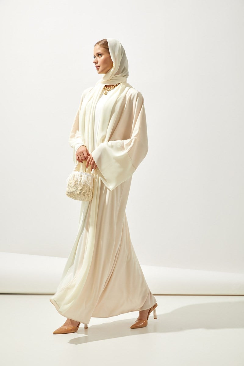 SAHRA ABAYA SET-CREAM