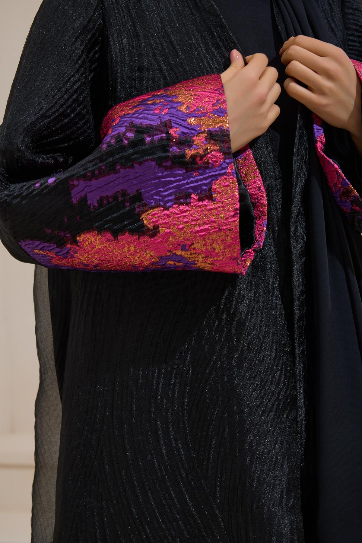 SAPPHIRE ABAYA BLACK PURPLE