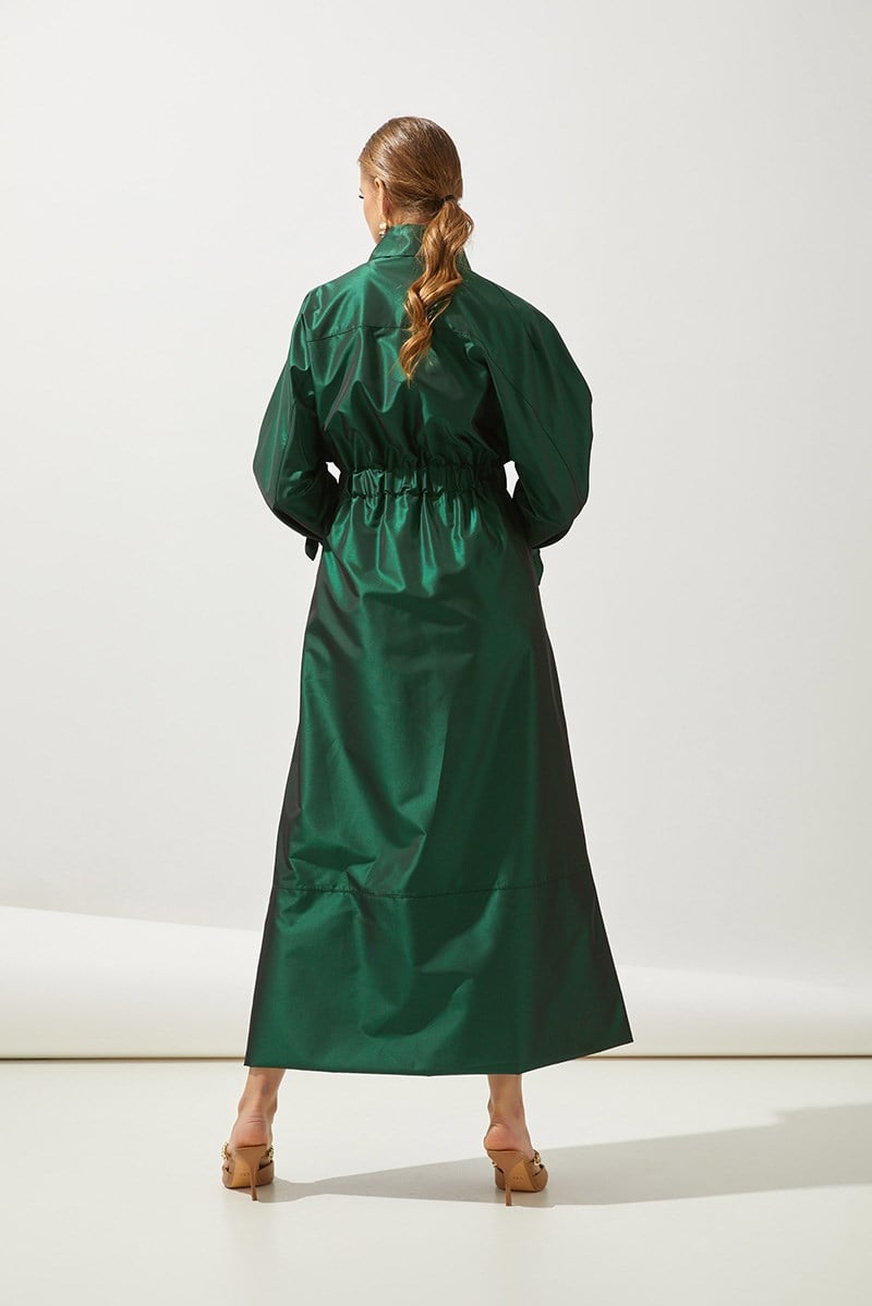 SHINE TRENCH COAT HANDMADE-GREEN