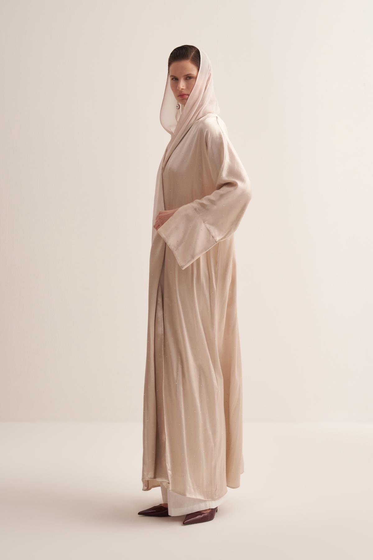 STYLISH ABAYA & SCARF BEIGE