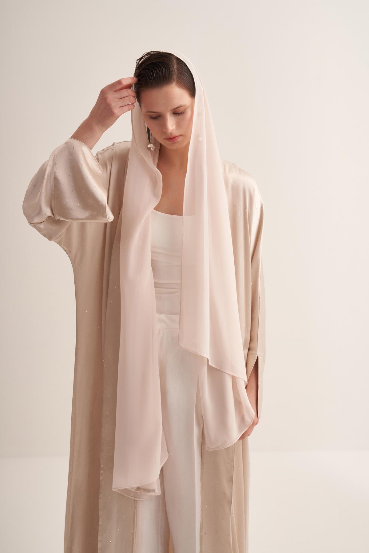 STYLISH ABAYA & SCARF BEIGE