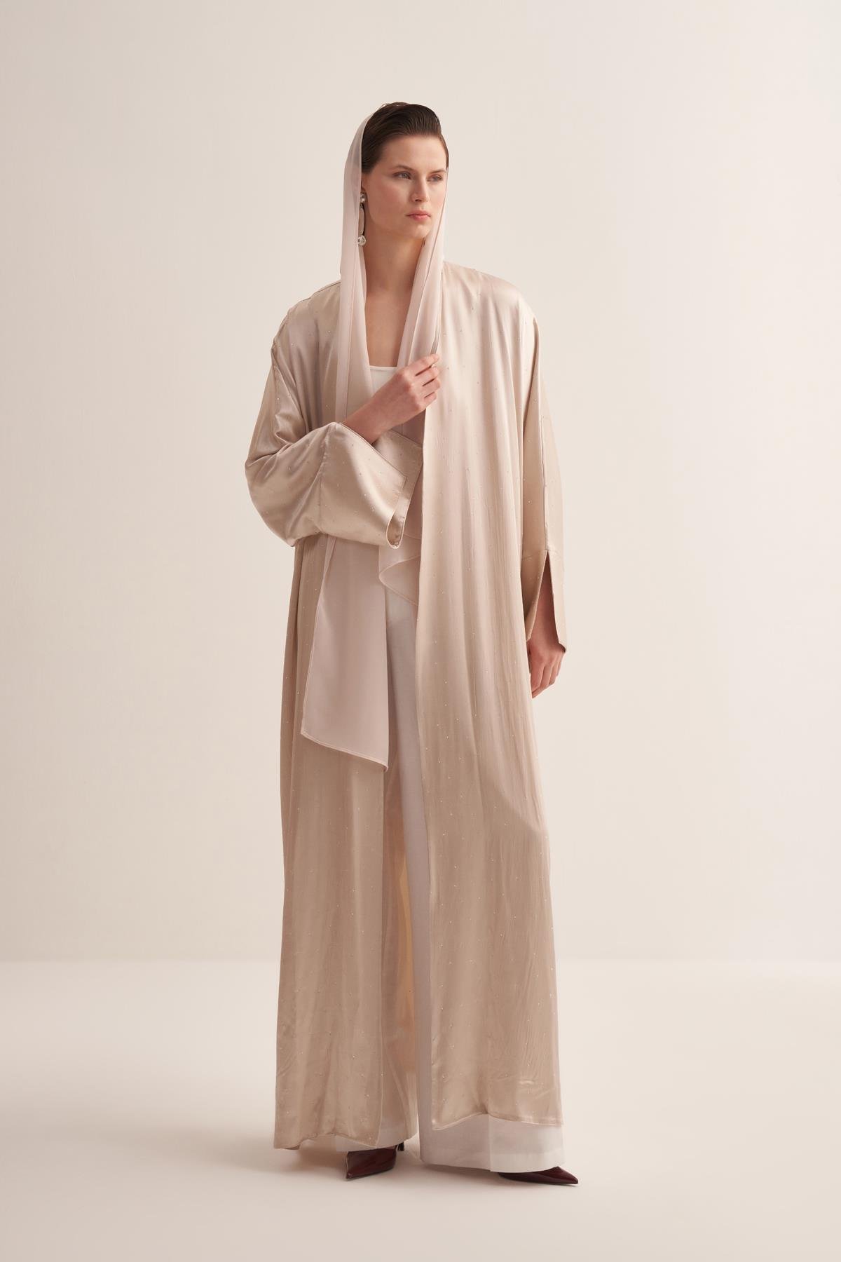 STYLISH ABAYA & SCARF BEIGE