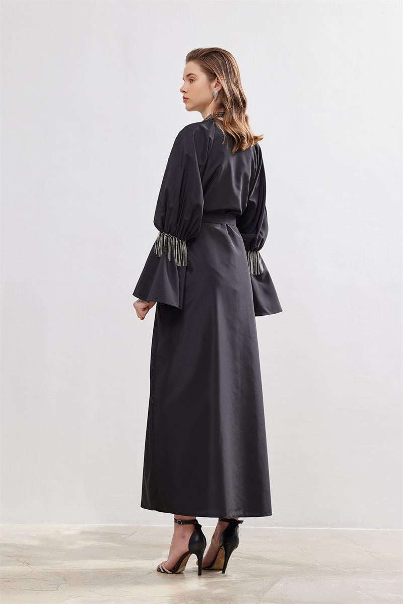 Taffeta Abaya - BLACK