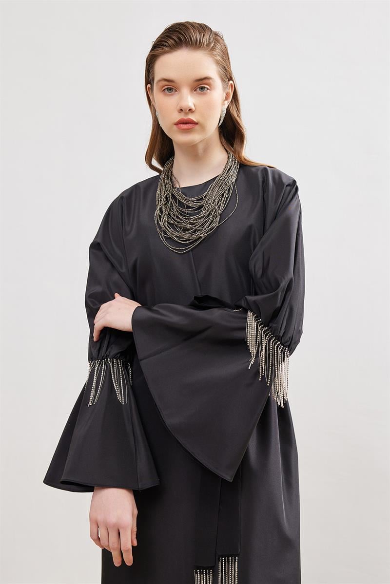 Taffeta Abaya - BLACK