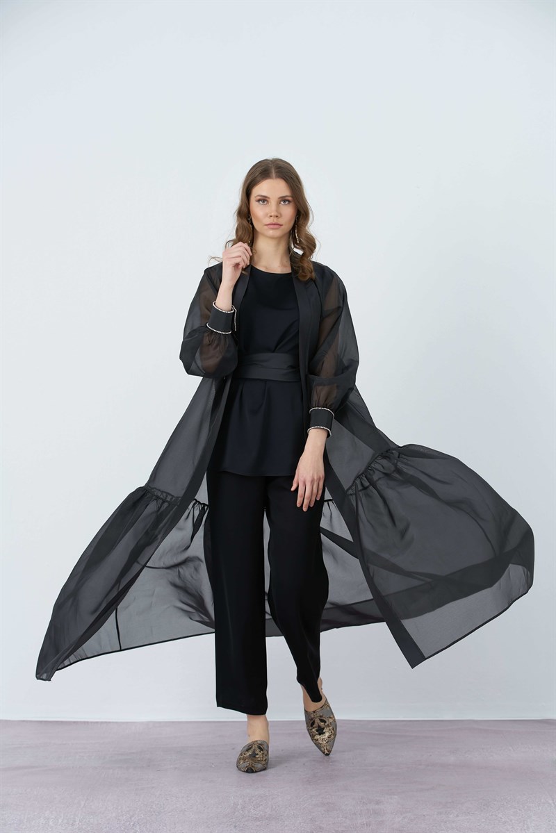 TAŞ DETAY ORGANZE ABAYA