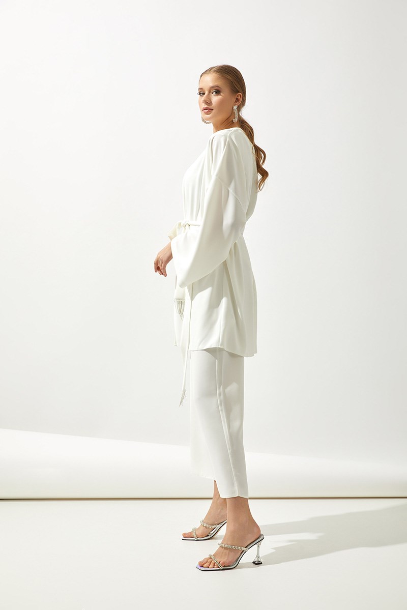 TRAVEL KIMONO SET-WHİTE