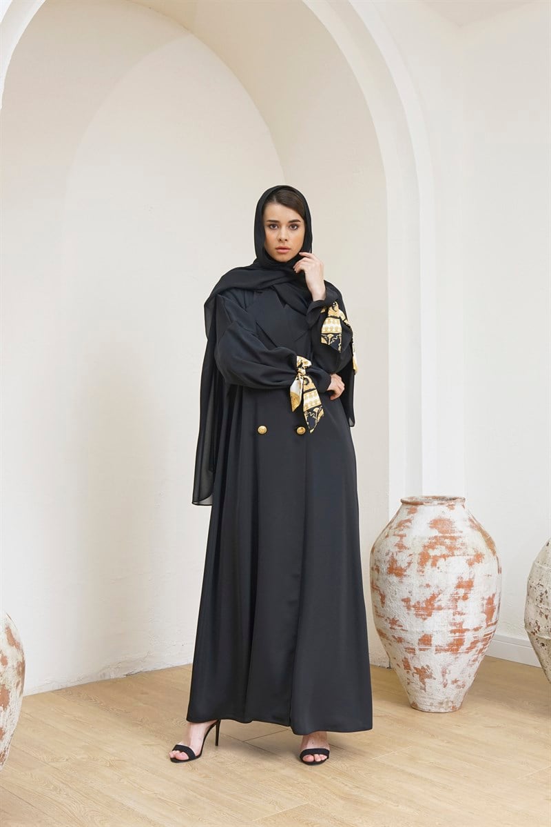 TRENCH ABAYA SİYAH