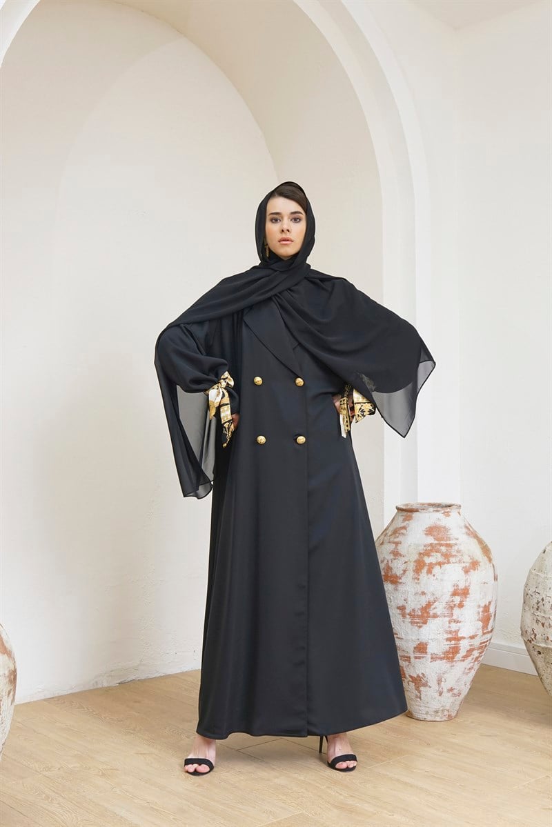 TRENCH ABAYA SİYAH