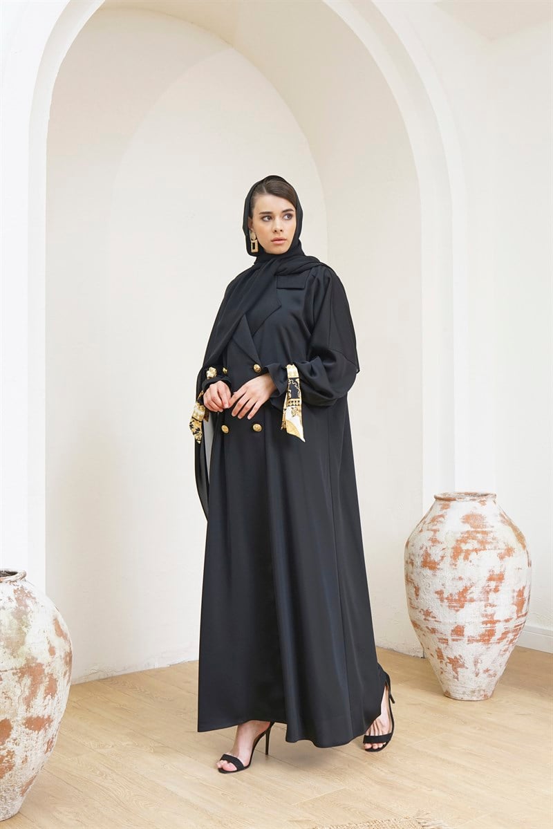 TRENCH ABAYA SİYAH