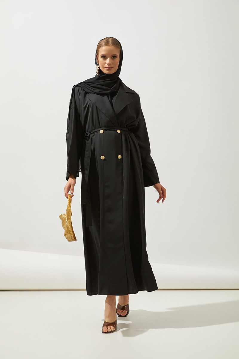 TRENCH COAT ABAYA-BLACK