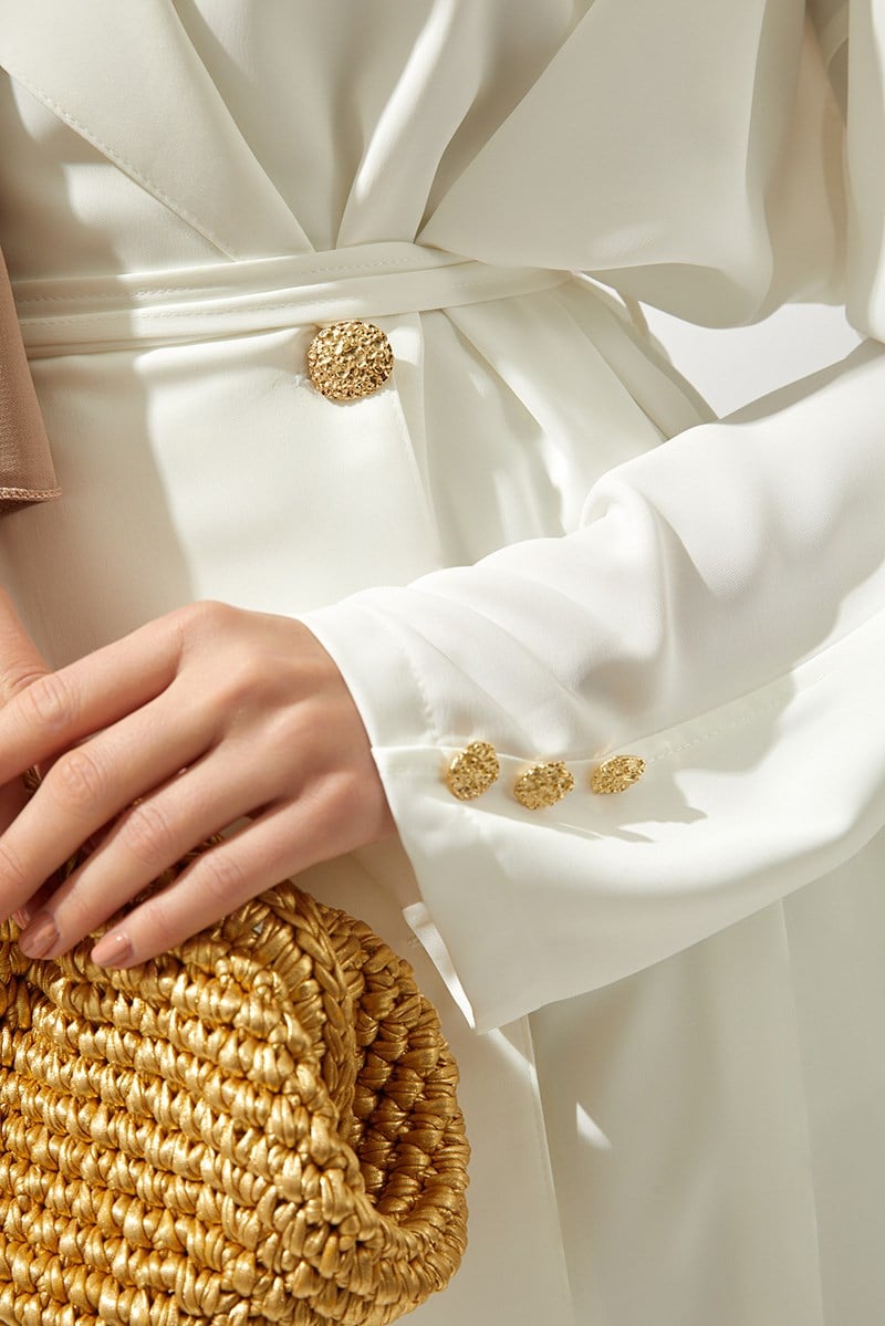 TRENCH COAT ABAYA-WHİTE