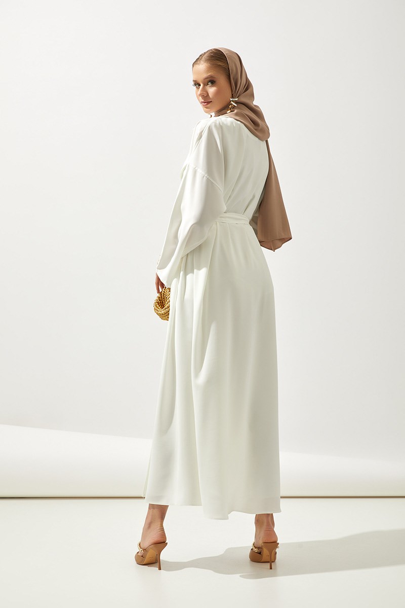 TRENCH COAT ABAYA-WHİTE
