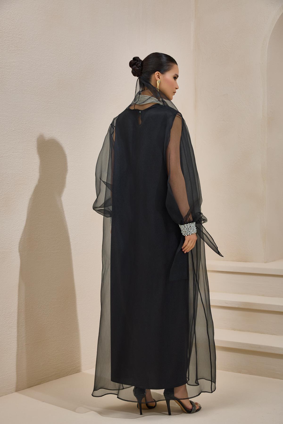 VALERIA ORGANZA ABAYA BLACK