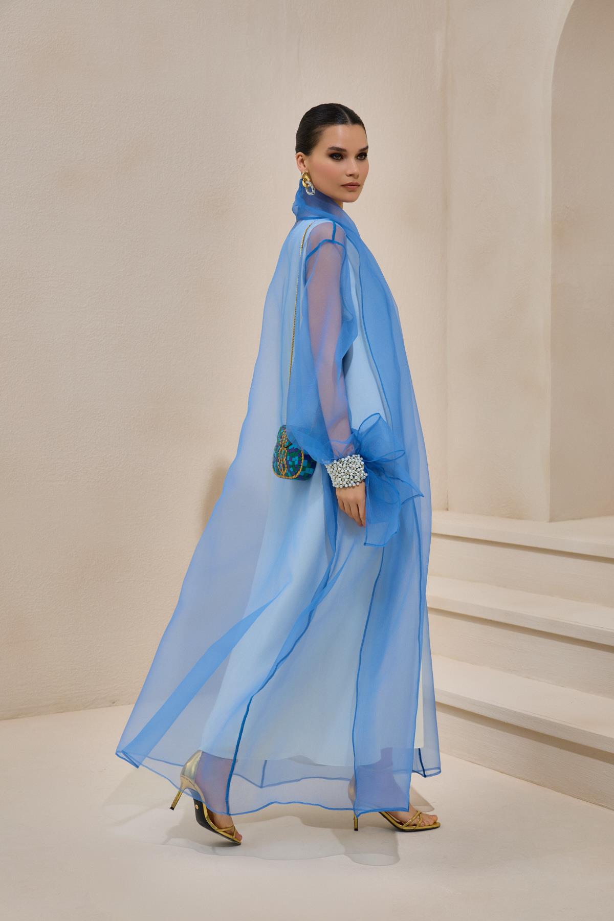 VALERIA ORGANZA ABAYA BLUE
