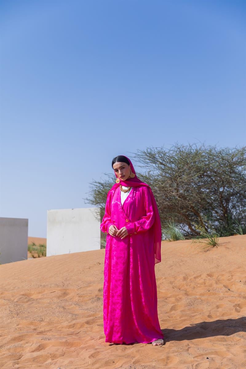 VISCOSE BLOOM ABAYA-FUŞYA