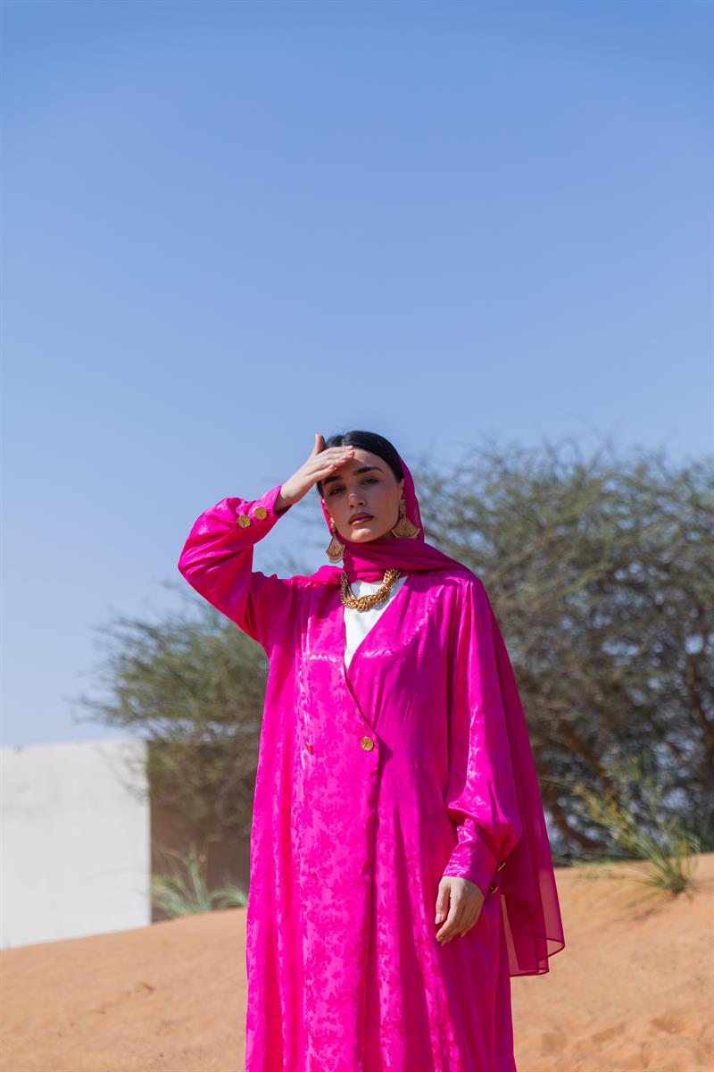 VISCOSE BLOOM ABAYA-FUŞYA