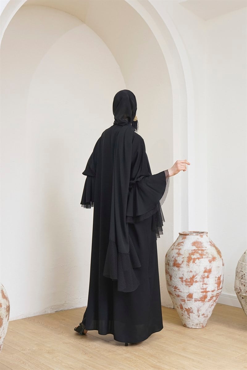 VOLANLI ABAYA ŞAL TAKIM