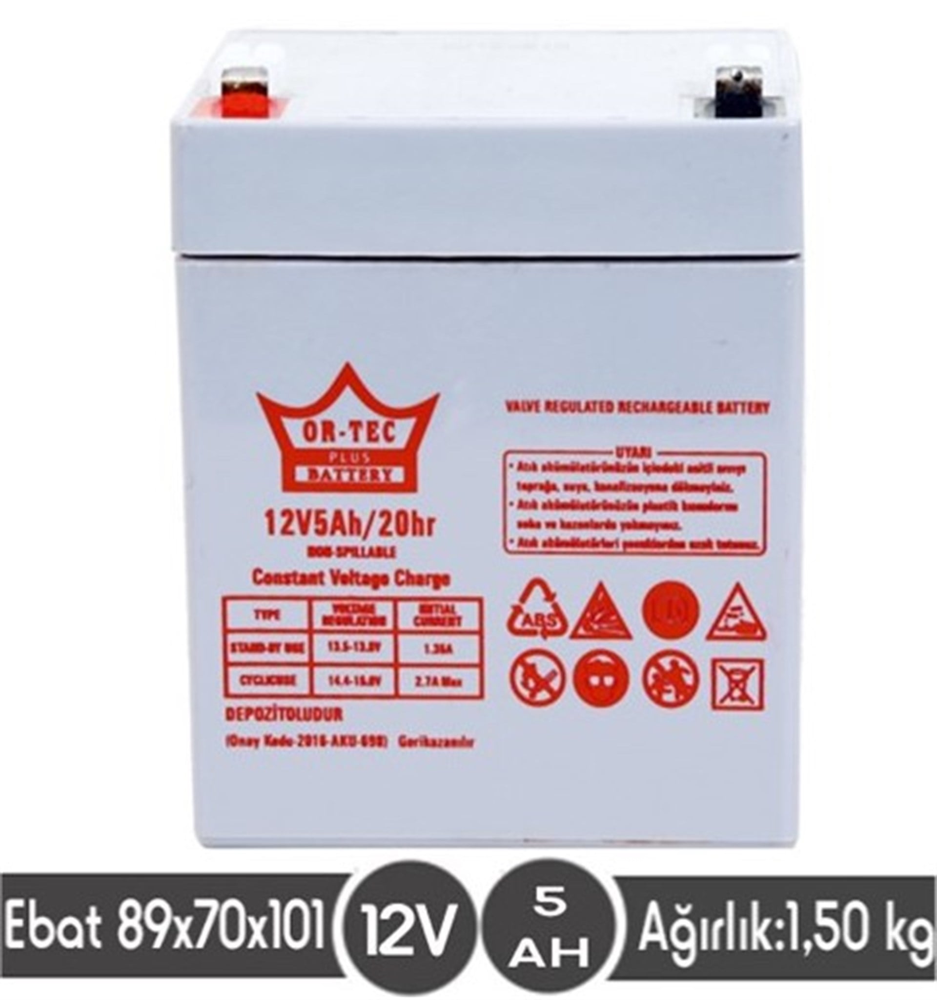 12 V 5 AHM KURU AKÜ