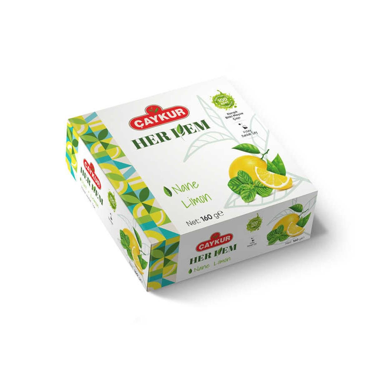 Çaykur Herdem Yeşil Nane Limon 100'lü Bardak Poşet Çay