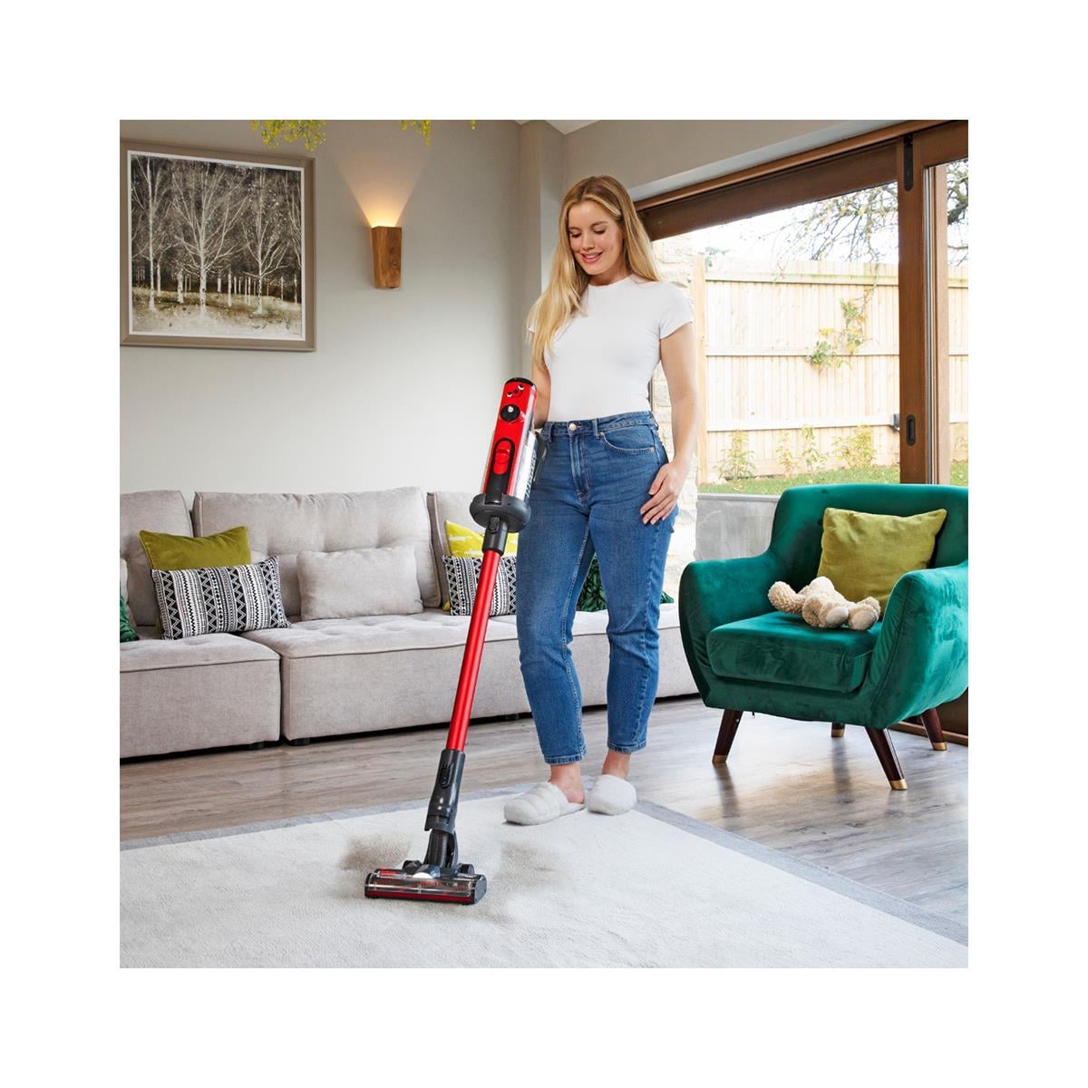 Numatic Henry Quick Dikey Şarjlı Süpürge Kırmızı