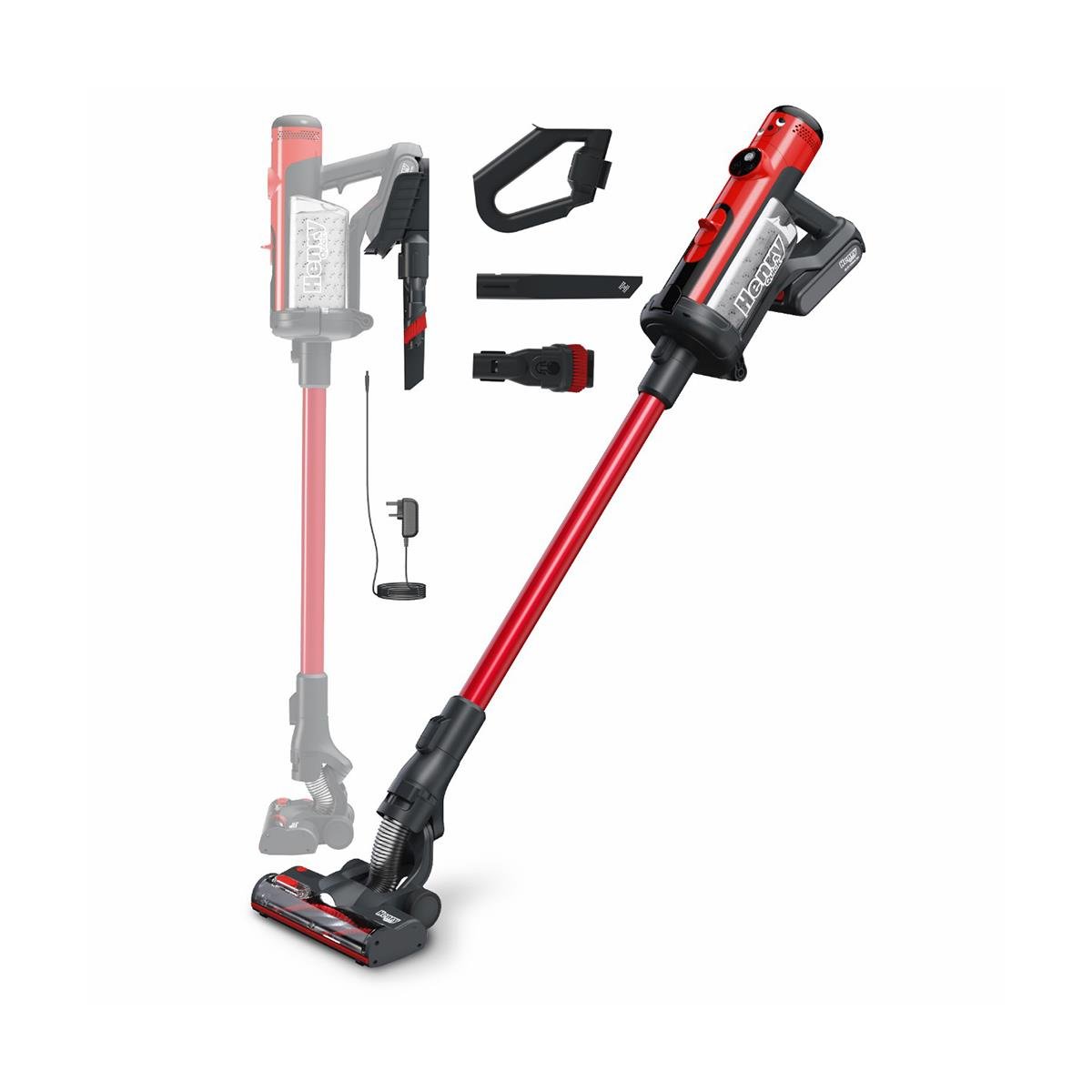 Numatic Henry Quick Dikey Şarjlı Süpürge Kırmızı