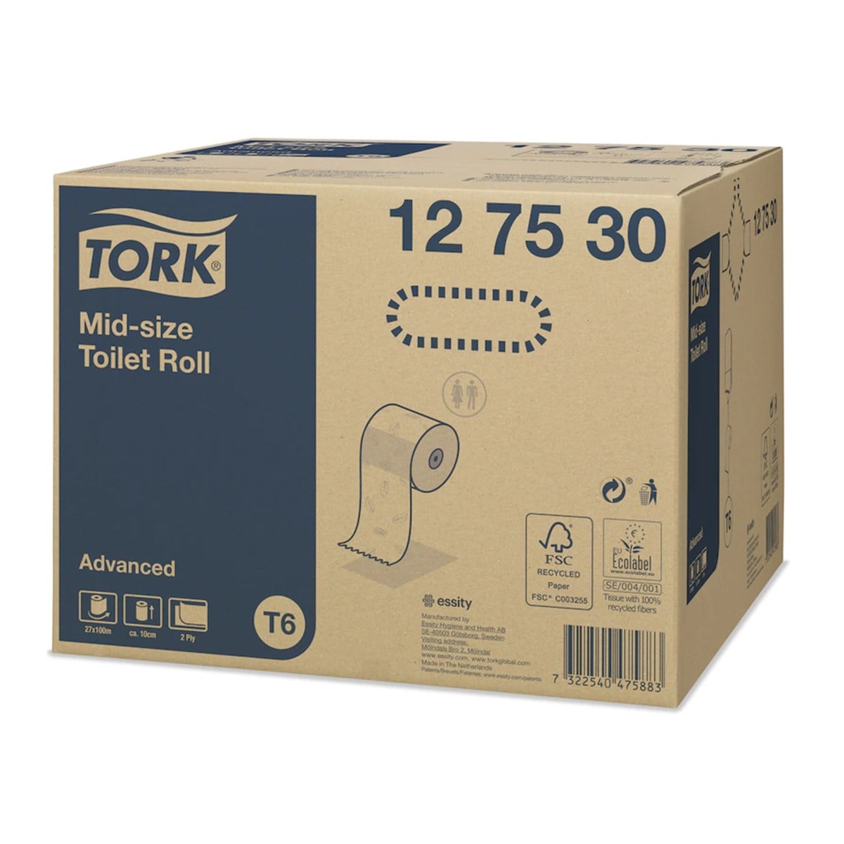 Tork Çift Rulo Gelişmiş Tuvalet Kağıdı  100 M Koli İçi 27 Rulo