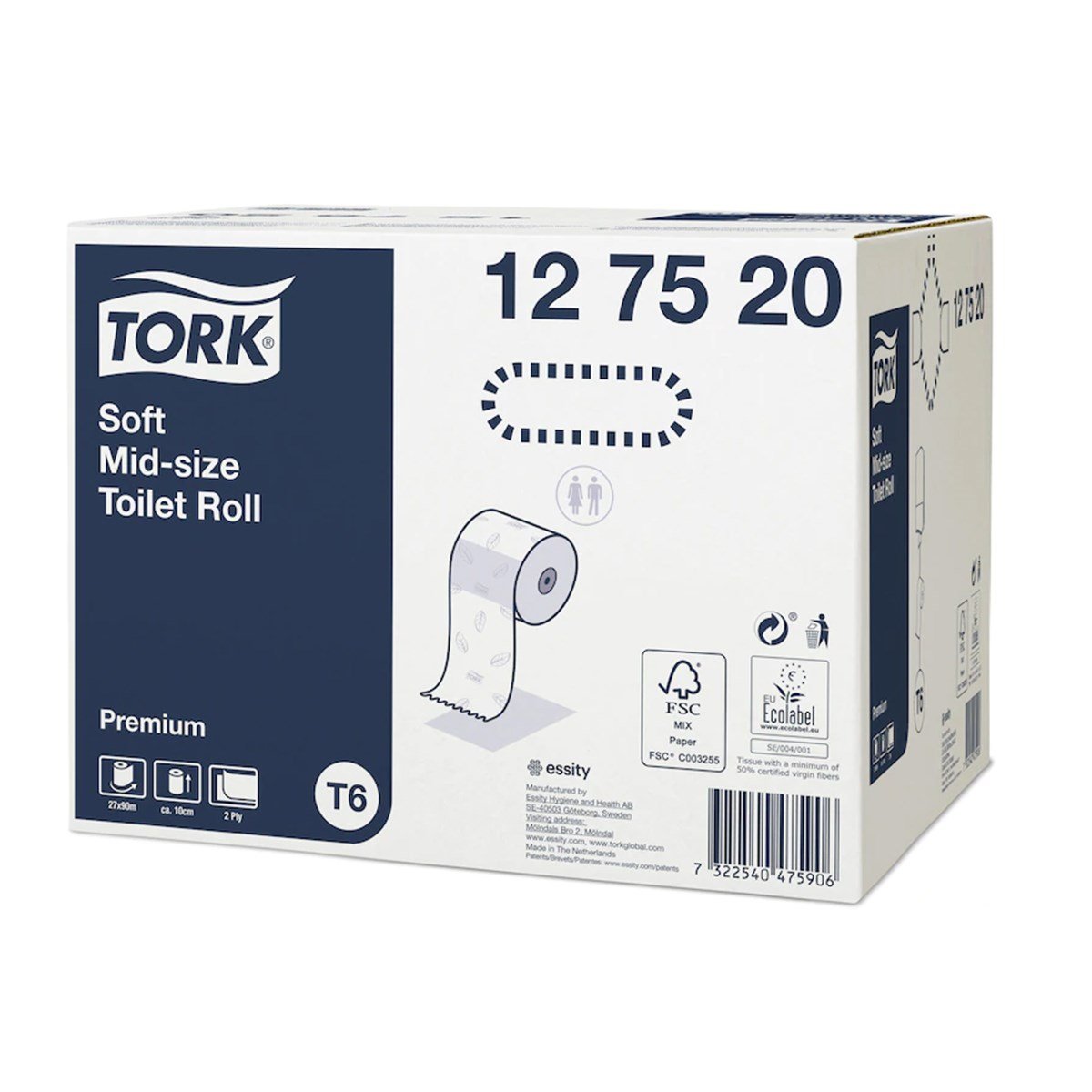 Tork Çift Rulo Tuvalet Kağıdı Premium 90 M Koli İçi 27 Rulo