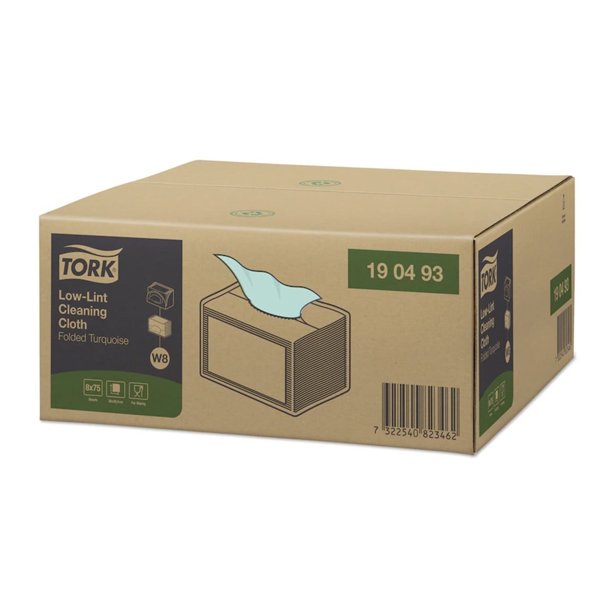 Tork Nonwoven Z Katlı Temizlik Bezi Turkuaz 75 Yaprak Koli İçi 8 Paket