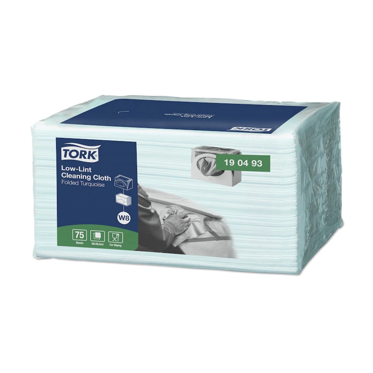 Tork Nonwoven Z Katlı Temizlik Bezi Turkuaz 75 Yaprak Koli İçi 8 Paket