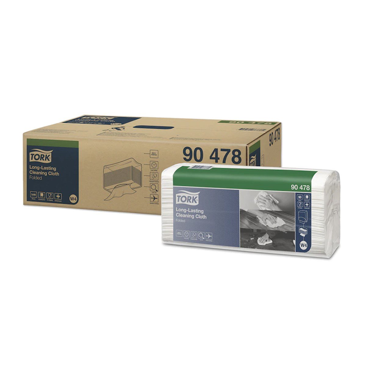 Tork Z Katlı Uzun Ömürlü Temizlik Bezi Beyaz 90 Yaprak Koli İçi 5 Paket