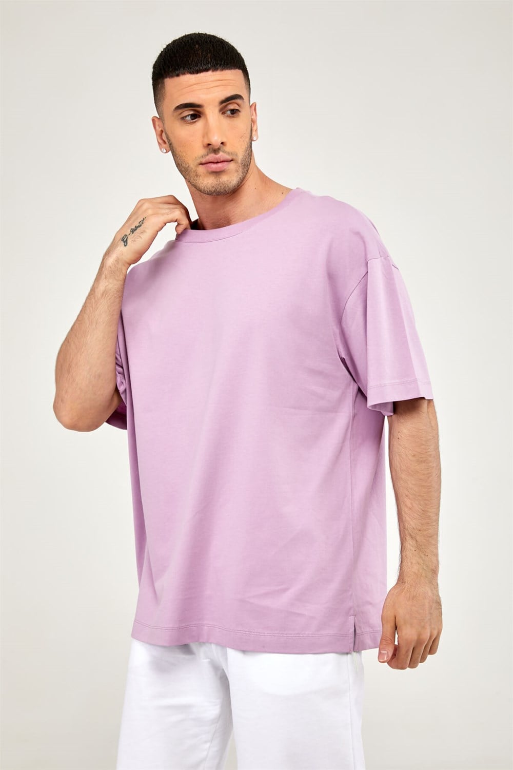 Oversize Erkek Tshirt-LİLA