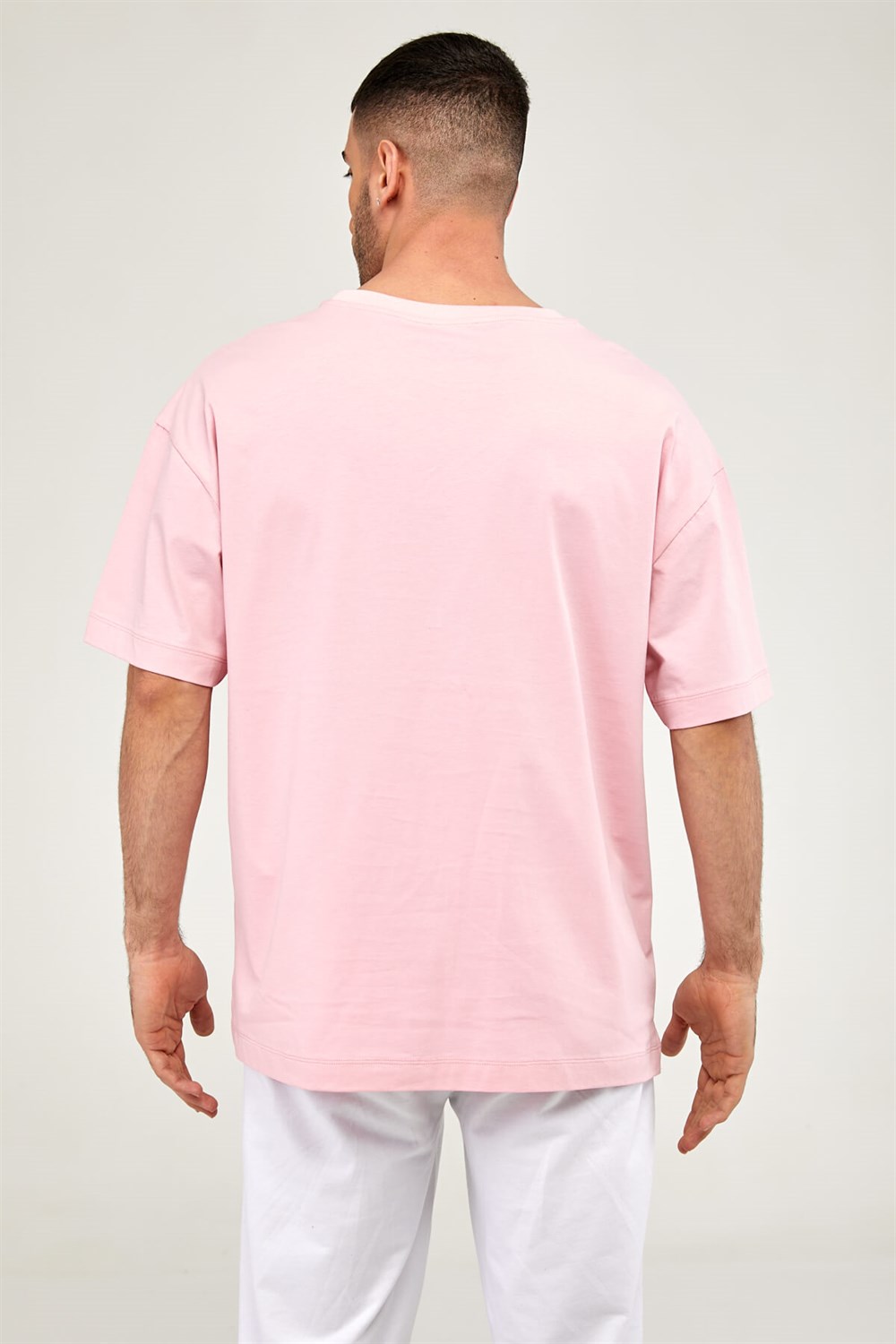 Oversize Erkek Tshirt-PEMBE