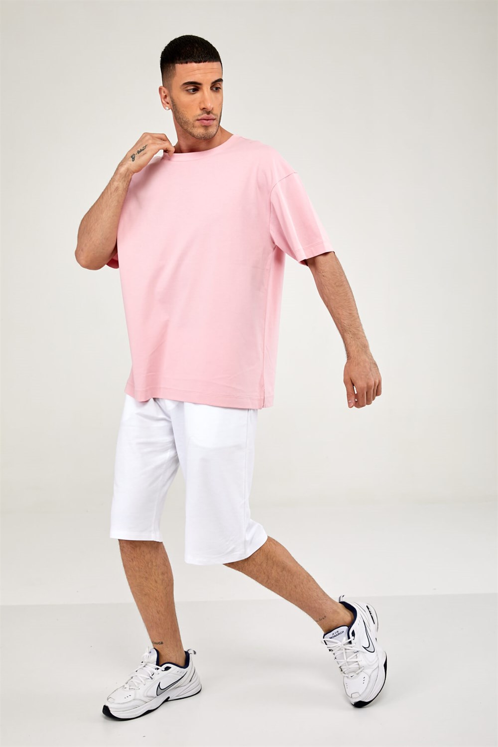 Oversize Erkek Tshirt-PEMBE