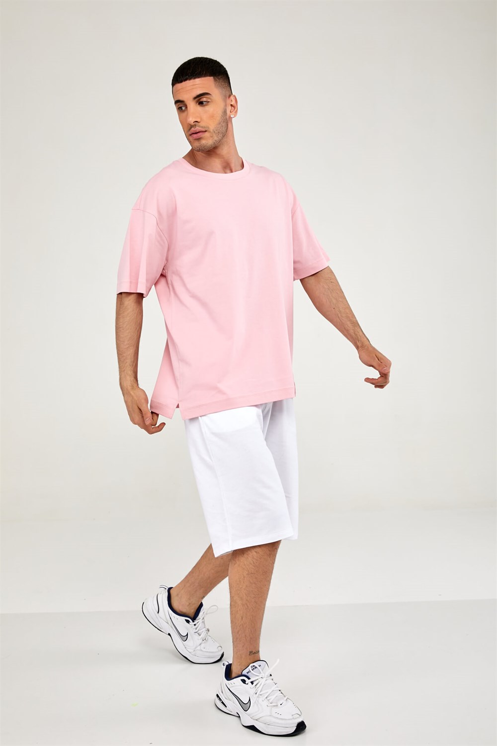 Oversize Erkek Tshirt-PEMBE