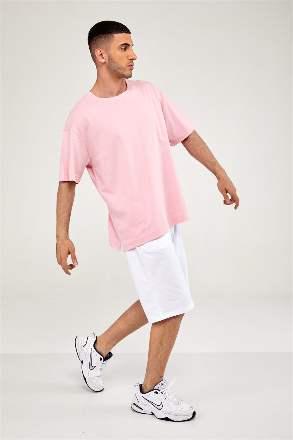 Oversize Erkek Tshirt-PEMBE
